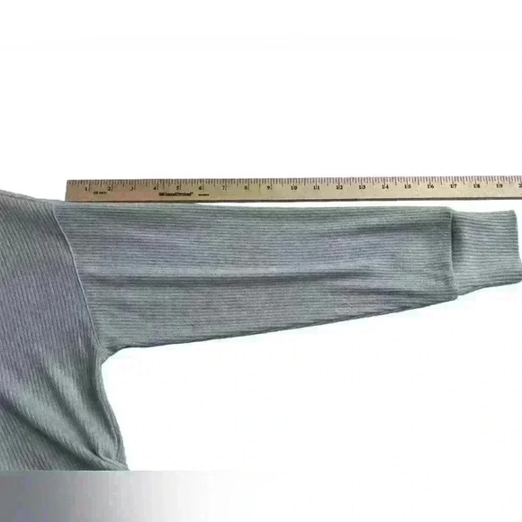 Lucky Brand Sweater Women's XS Wrap Ribbed Knit Stretchy Light Grey - Picture 7 of 7